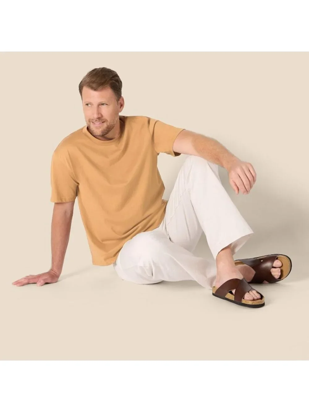Men's Dark Brown Faux Leather Imported Crossover Sandals Casual